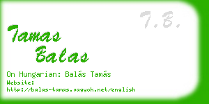 tamas balas business card