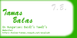 tamas balas business card